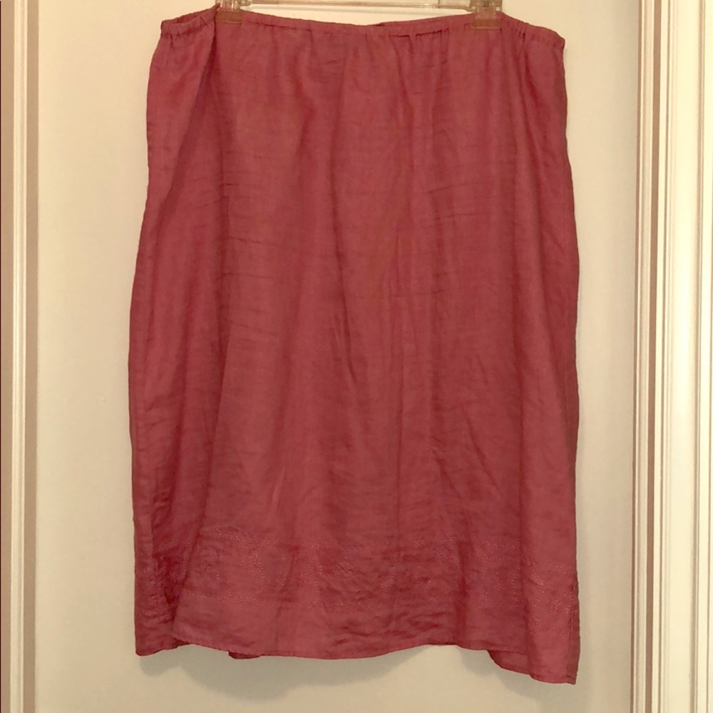 Pink linen skirt